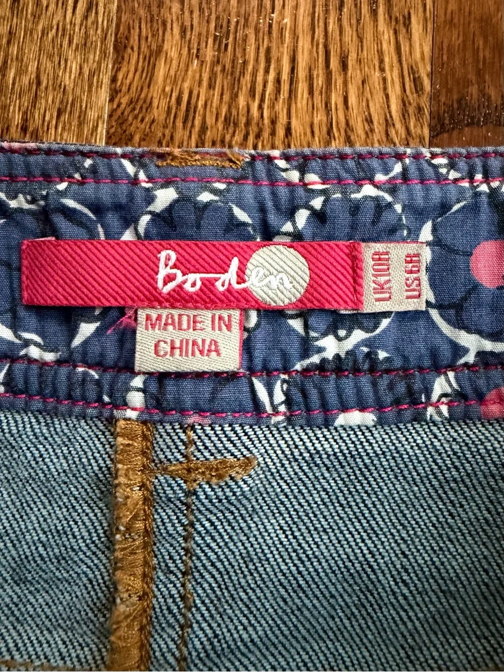 Boden WG371 Dark Wash Denim Mini Skirt A-Line Stretch Cotton Size US 6